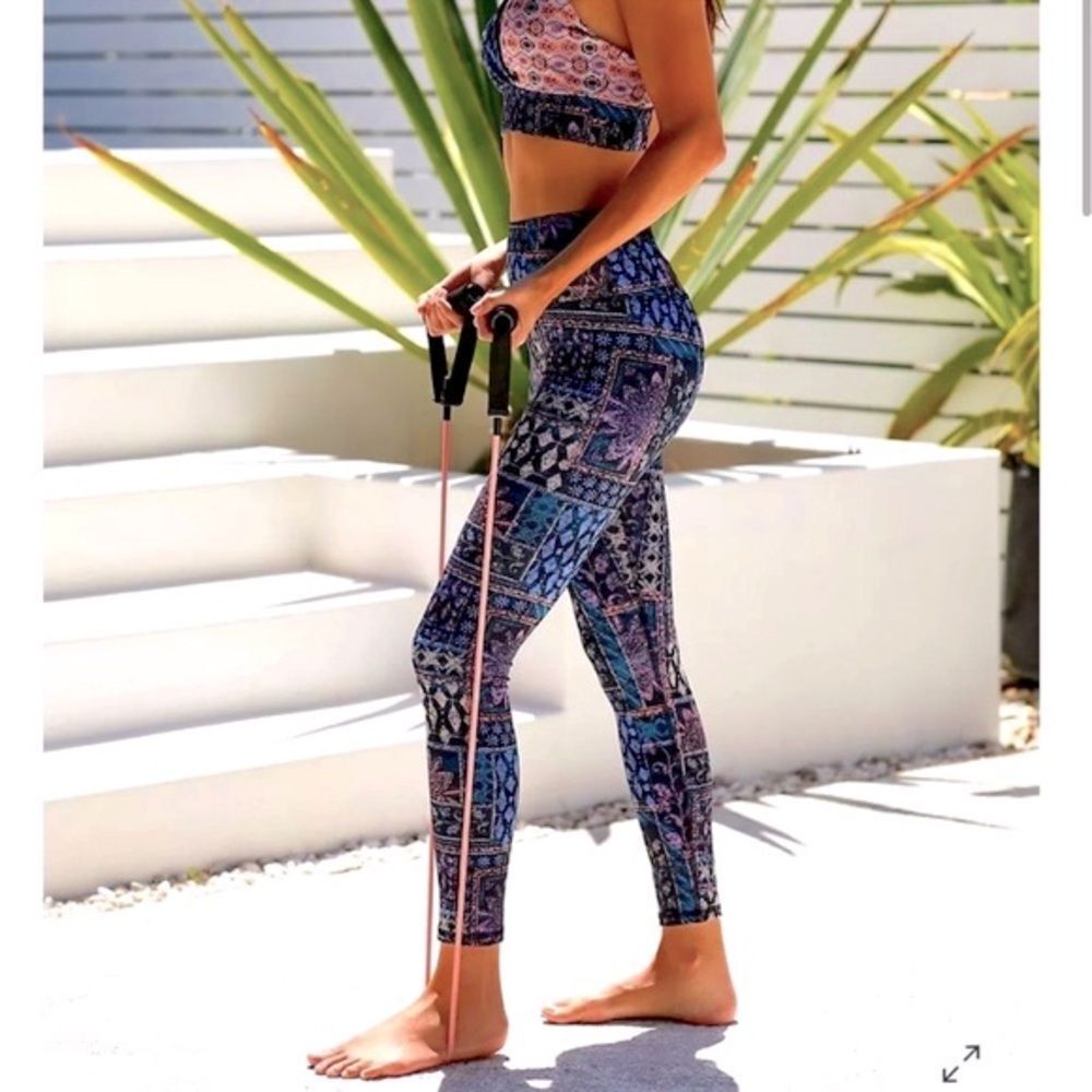 Anthropologie High Waist Leggings Patchwork Floral